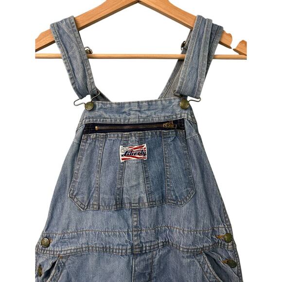 VTG Y2K Liberty Dungaree Bib Overalls Light Wash Distressed Farm Chore Size 33 L - Picture 7 of 14